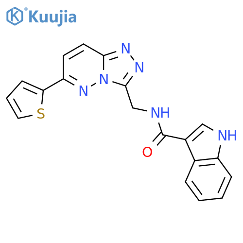 N-{6-(thiophen-2-yl)-1,2,4triazolo4,3-bpyridazin-3-ylmethyl}-1H-indole-3-carboxamide structure