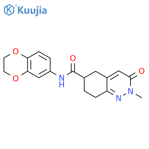 N-(2,3-dihydro-1,4-benzodioxin-6-yl)-2-methyl-3-oxo-2,3,5,6,7,8-hexahydrocinnoline-6-carboxamide structure