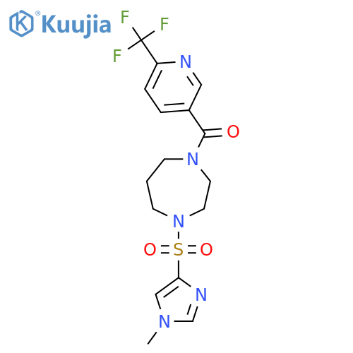 1-(1-methyl-1H-imidazol-4-yl)sulfonyl-4-6-(trifluoromethyl)pyridine-3-carbonyl-1,4-diazepane structure