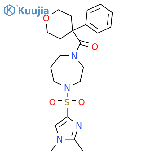 1-(1,2-dimethyl-1H-imidazol-4-yl)sulfonyl-4-(4-phenyloxane-4-carbonyl)-1,4-diazepane structure