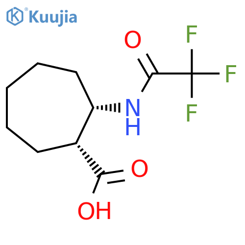 rac-(1R,2S)-2-(trifluoroacetamido)cycloheptane-1-carboxylic acid structure