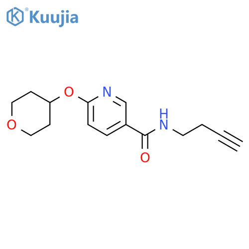 N-but-3-ynyl-6-(oxan-4-yloxy)pyridine-3-carboxamide structure