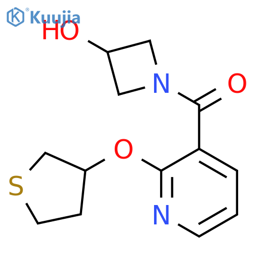 (3-hydroxyazetidin-1-yl)-[2-(thiolan-3-yloxy)pyridin-3-yl]methanone structure