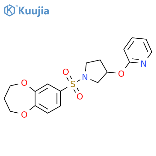 2-((1-((3,4-dihydro-2H-benzo[b][1,4]dioxepin-7-yl)sulfonyl)pyrrolidin-3-yl)oxy)pyridine structure