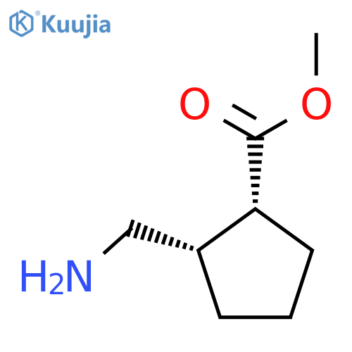 rac-methyl (1R,2S)-2-(aminomethyl)cyclopentane-1-carboxylate structure