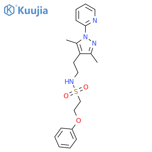 N-{2-3,5-dimethyl-1-(pyridin-2-yl)-1H-pyrazol-4-ylethyl}-2-phenoxyethane-1-sulfonamide structure