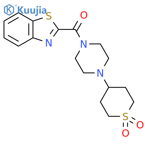 4-[4-(1,3-benzothiazole-2-carbonyl)piperazin-1-yl]-1lambda6-thiane-1,1-dione structure