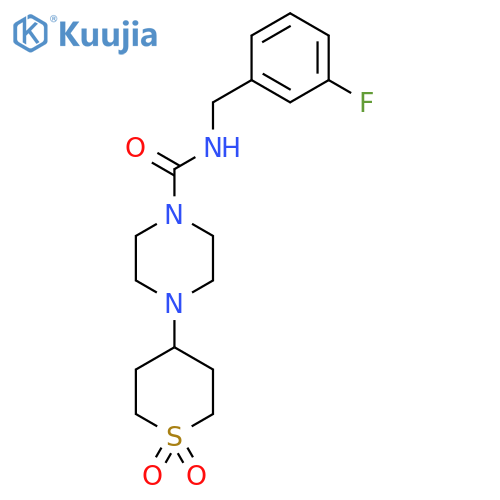 4-(1,1-dioxo-1lambda6-thian-4-yl)-N-(3-fluorophenyl)methylpiperazine-1-carboxamide structure