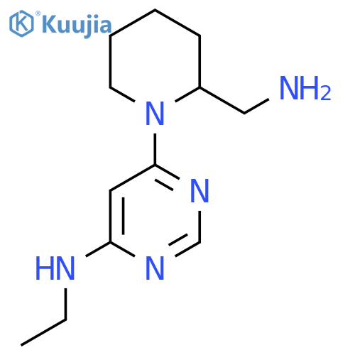 6-(2-(Aminomethyl)piperidin-1-yl)-N-ethylpyrimidin-4-amine structure