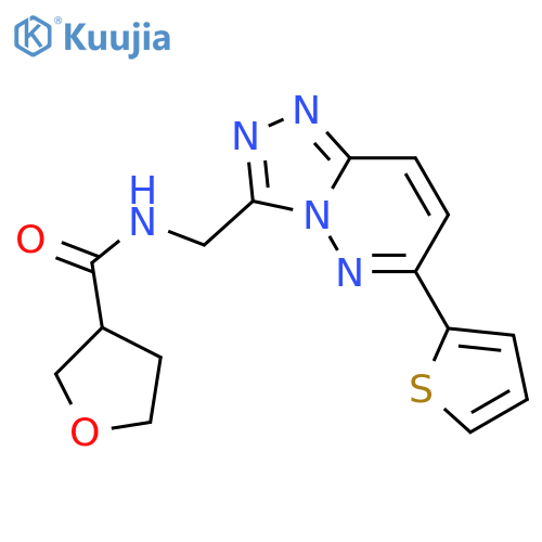 N-{6-(thiophen-2-yl)-1,2,4triazolo4,3-bpyridazin-3-ylmethyl}oxolane-3-carboxamide structure