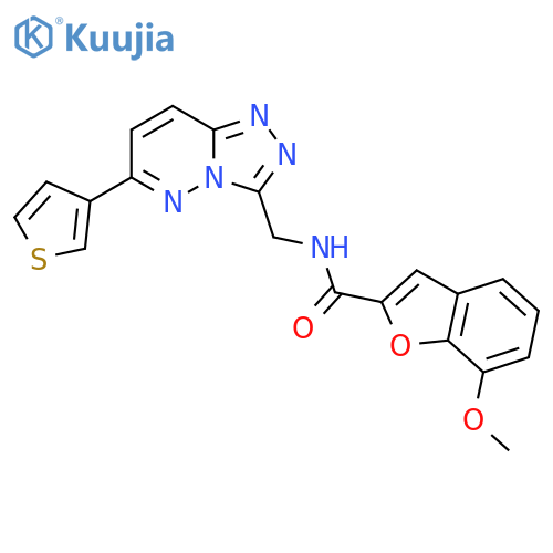 7-methoxy-N-{6-(thiophen-3-yl)-1,2,4triazolo4,3-bpyridazin-3-ylmethyl}-1-benzofuran-2-carboxamide structure