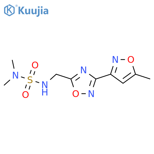 dimethyl({3-(5-methyl-1,2-oxazol-3-yl)-1,2,4-oxadiazol-5-ylmethyl}sulfamoyl)amine structure