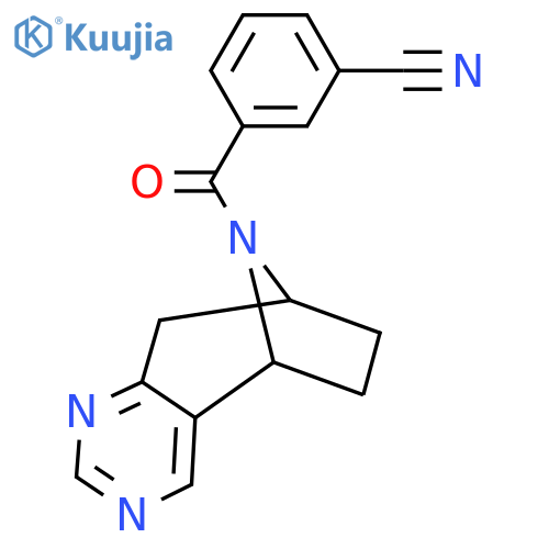 3-((5R,8S)-6,7,8,9-tetrahydro-5H-5,8-epiminocyclohepta[d]pyrimidine-10-carbonyl)benzonitrile structure
