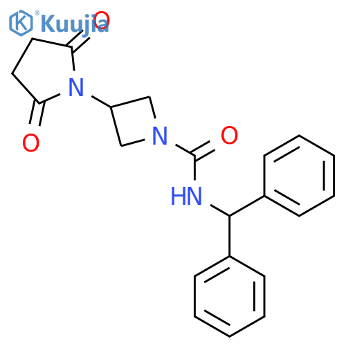 N-benzhydryl-3-(2,5-dioxopyrrolidin-1-yl)azetidine-1-carboxamide structure