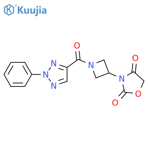 3-[1-(2-phenyltriazole-4-carbonyl)azetidin-3-yl]-1,3-oxazolidine-2,4-dione structure