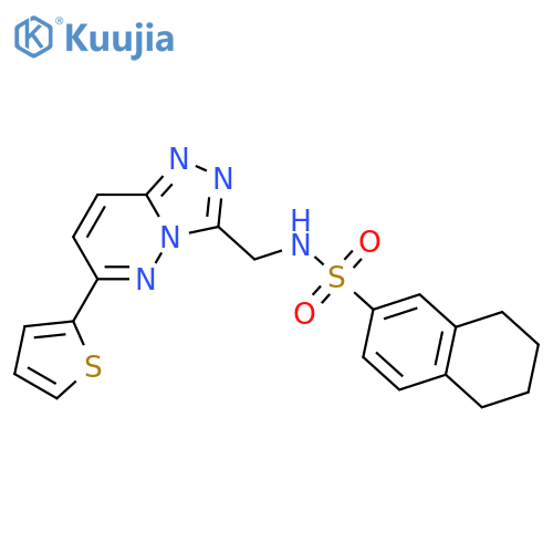N-{6-(thiophen-2-yl)-1,2,4triazolo4,3-bpyridazin-3-ylmethyl}-5,6,7,8-tetrahydronaphthalene-2-sulfonamide structure
