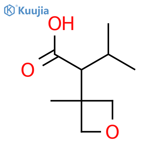 3-methyl-2-(3-methyloxetan-3-yl)butanoic acid structure