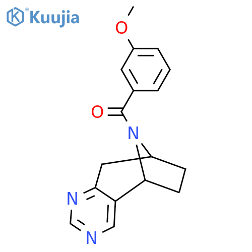(3-methoxyphenyl)((5R,8S)-6,7,8,9-tetrahydro-5H-5,8-epiminocyclohepta[d]pyrimidin-10-yl)methanone structure