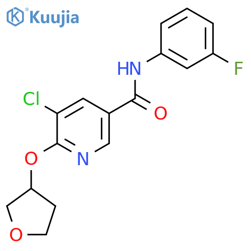 5-chloro-N-(3-fluorophenyl)-6-((tetrahydrofuran-3-yl)oxy)nicotinamide structure