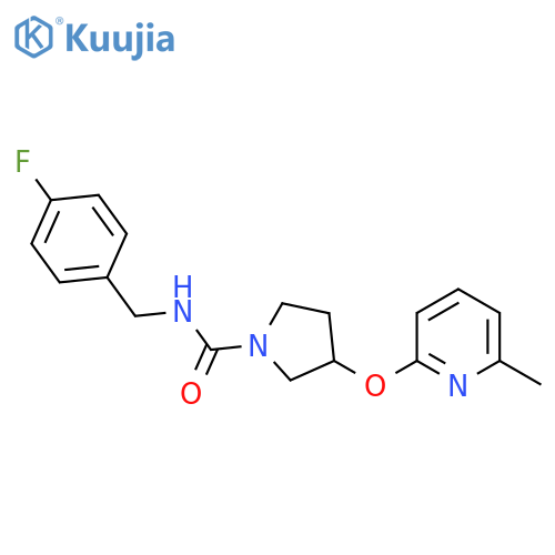 N-(4-fluorobenzyl)-3-((6-methylpyridin-2-yl)oxy)pyrrolidine-1-carboxamide structure