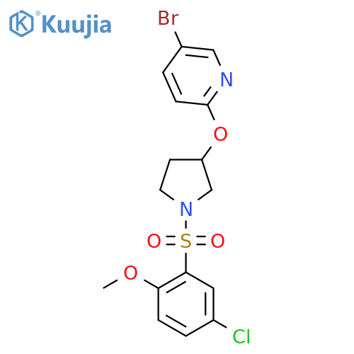 5-Bromo-2-((1-((5-chloro-2-methoxyphenyl)sulfonyl)pyrrolidin-3-yl)oxy)pyridine structure