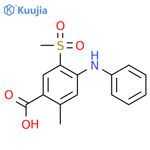 Benzoic acid, 2-methyl-5-(methylsulfonyl)-4-(phenylamino)- structure