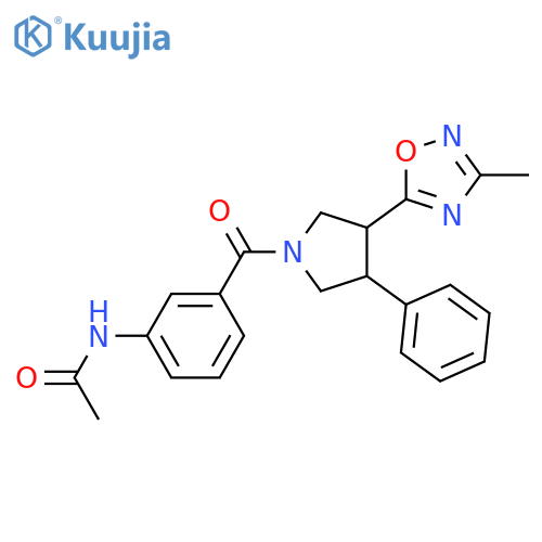N-{3-3-(3-methyl-1,2,4-oxadiazol-5-yl)-4-phenylpyrrolidine-1-carbonylphenyl}acetamide structure