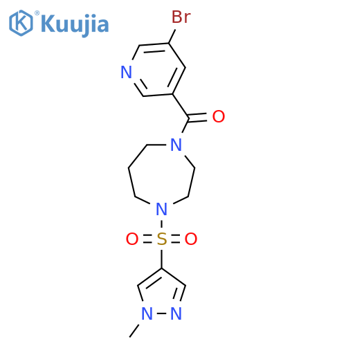 1-(5-bromopyridine-3-carbonyl)-4-(1-methyl-1H-pyrazol-4-yl)sulfonyl-1,4-diazepane structure