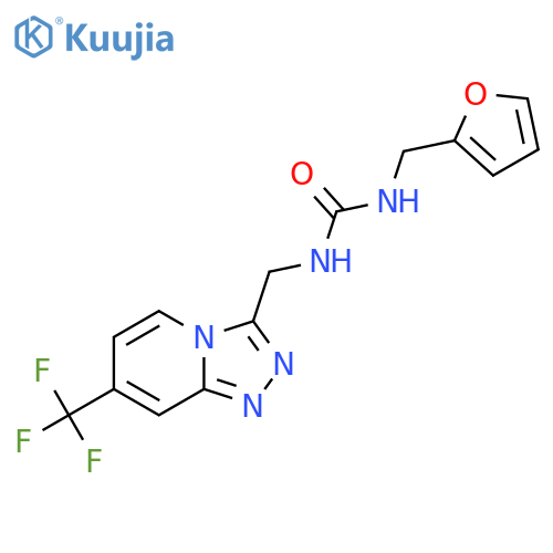 1-(furan-2-yl)methyl-3-{7-(trifluoromethyl)-1,2,4triazolo4,3-apyridin-3-ylmethyl}urea structure