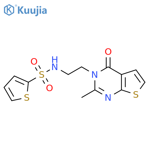 N-(2-{2-methyl-4-oxo-3H,4H-thieno2,3-dpyrimidin-3-yl}ethyl)thiophene-2-sulfonamide structure