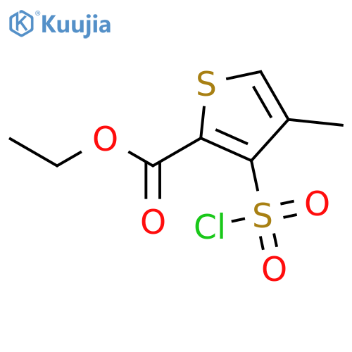 2-Thiophenecarboxylic acid, 3-(chlorosulfonyl)-4-methyl-, ethyl ester structure
