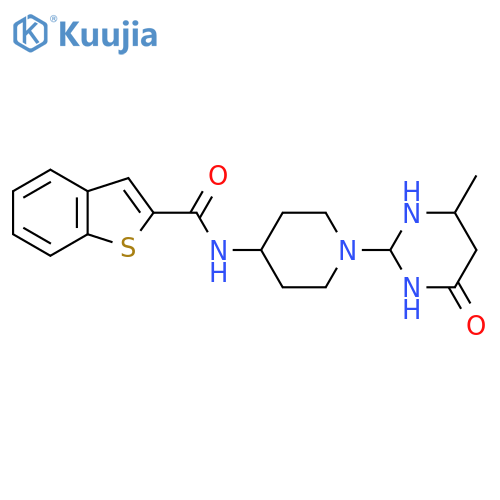 N-1-(4-methyl-6-oxo-1,6-dihydropyrimidin-2-yl)piperidin-4-yl-1-benzothiophene-2-carboxamide structure
