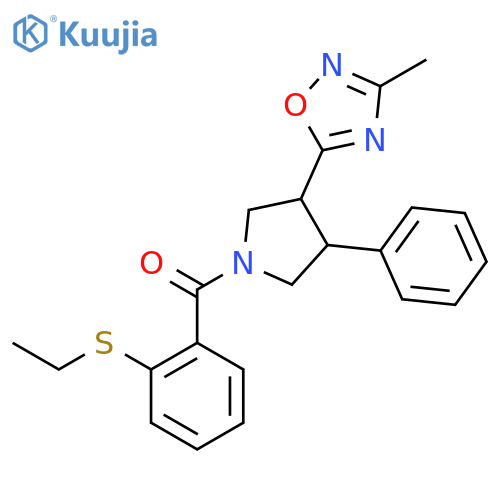 5-{1-2-(ethylsulfanyl)benzoyl-4-phenylpyrrolidin-3-yl}-3-methyl-1,2,4-oxadiazole structure