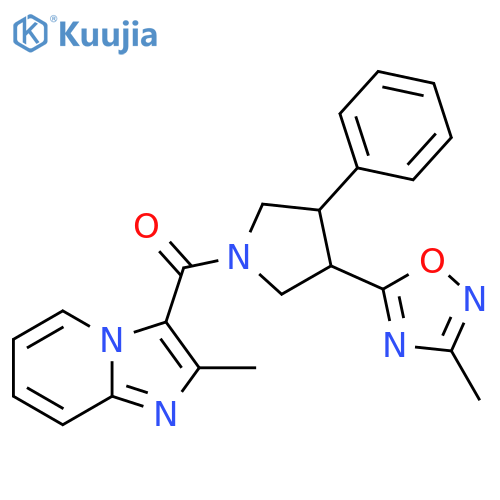 3-methyl-5-(1-{2-methylimidazo1,2-apyridine-3-carbonyl}-4-phenylpyrrolidin-3-yl)-1,2,4-oxadiazole structure