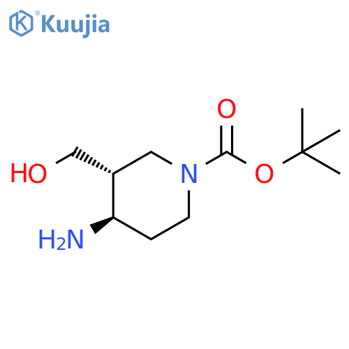 tert-butyl trans-4-amino-3-(hydroxymethyl)piperidine-1-carboxylate structure