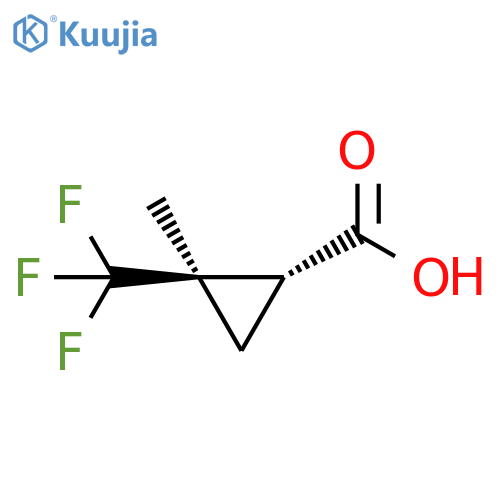 Cyclopropanecarboxylic acid, 2-methyl-2-(trifluoromethyl)-, (1R,2R)-rel- structure