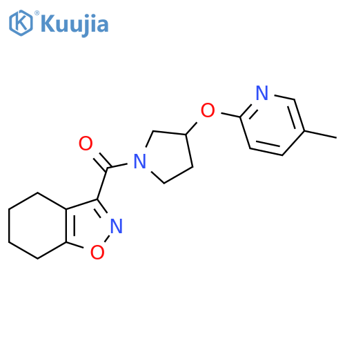 (3-((5-Methylpyridin-2-yl)oxy)pyrrolidin-1-yl)(4,5,6,7-tetrahydrobenzo[d]isoxazol-3-yl)methanone structure
