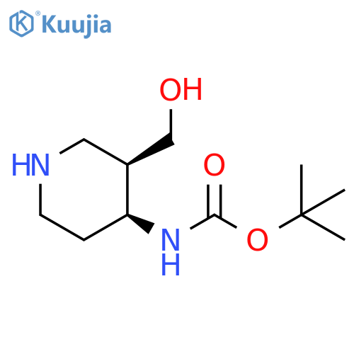 tert-butyl N-[cis-3-(hydroxymethyl)-4-piperidyl]carbamate structure