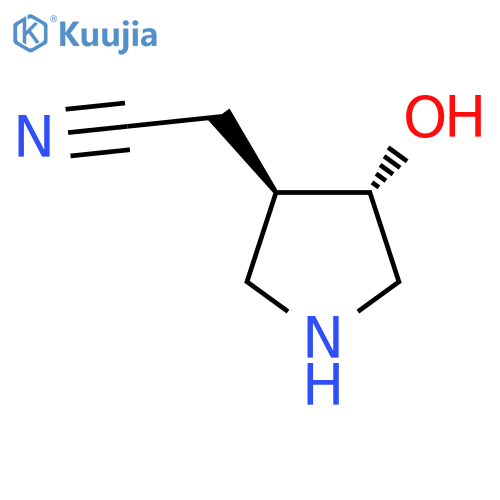 rac-2-(3R,4S)-4-hydroxypyrrolidin-3-ylacetonitrile structure