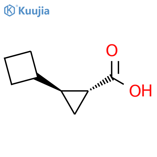 rac-(1R,2S)-2-cyclobutylcyclopropane-1-carboxylic acid structure