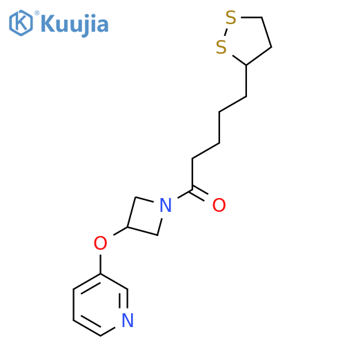 5-(1,2-dithiolan-3-yl)-1-3-(pyridin-3-yloxy)azetidin-1-ylpentan-1-one structure