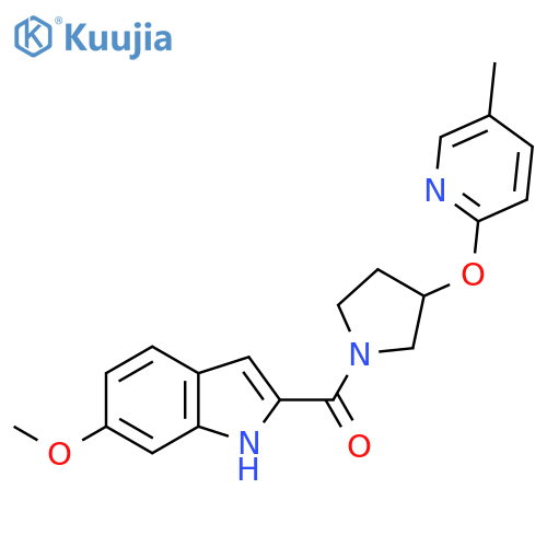 (6-methoxy-1H-indol-2-yl)(3-((5-methylpyridin-2-yl)oxy)pyrrolidin-1-yl)methanone structure