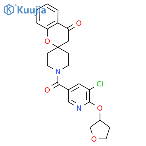 1'-(5-Chloro-6-((tetrahydrofuran-3-yl)oxy)nicotinoyl)spiro[chroman-2,4'-piperidin]-4-one structure
