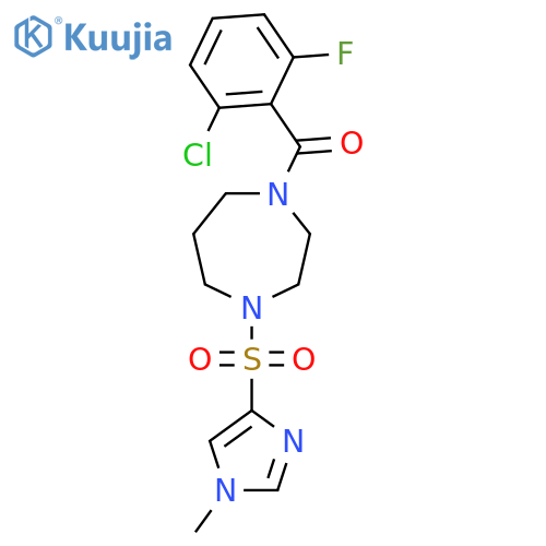 (2-chloro-6-fluorophenyl)(4-((1-methyl-1H-imidazol-4-yl)sulfonyl)-1,4-diazepan-1-yl)methanone structure
