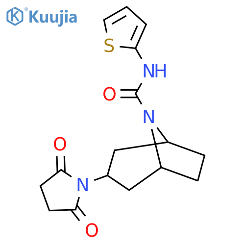 (1R,5S)-3-(2,5-dioxopyrrolidin-1-yl)-N-(thiophen-2-yl)-8-azabicyclo[3.2.1]octane-8-carboxamide structure