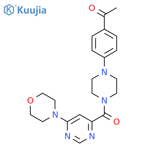 1-(4-{4-[6-(morpholin-4-yl)pyrimidine-4-carbonyl]piperazin-1-yl}phenyl)ethan-1-one structure