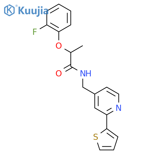 2-(2-fluorophenoxy)-N-{2-(thiophen-2-yl)pyridin-4-ylmethyl}propanamide structure