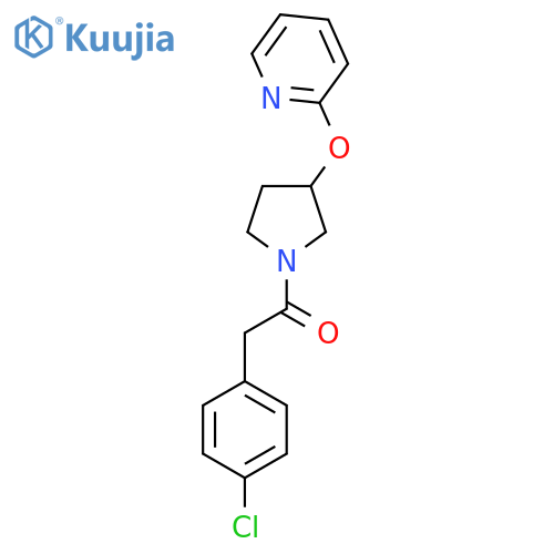 2-(4-Chlorophenyl)-1-(3-(pyridin-2-yloxy)pyrrolidin-1-yl)ethanone structure