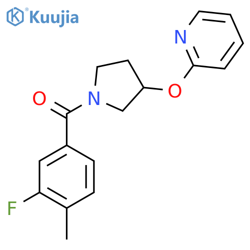 (3-Fluoro-4-methylphenyl)(3-(pyridin-2-yloxy)pyrrolidin-1-yl)methanone structure