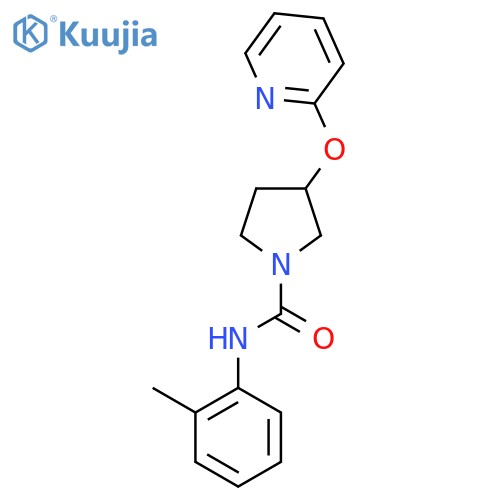 3-(pyridin-2-yloxy)-N-(o-tolyl)pyrrolidine-1-carboxamide structure